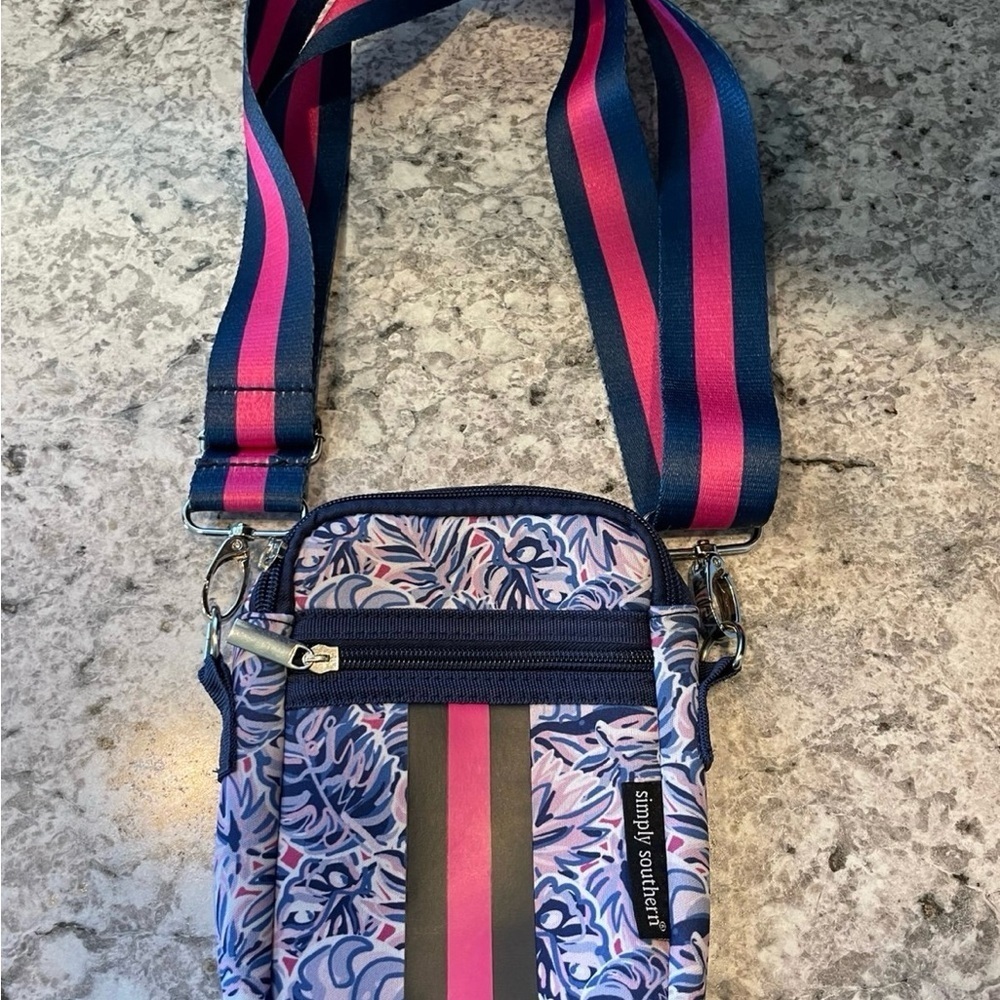 Simply Southern Pink and Blue Paisley Crossbody Bag